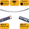 Cadre Trampoline 400 cm 80 ressort 8 Sections - Tube 38mm - Jonction Ronde Male-Male Cadre Trampoline 400 cm 80 ressort 8 Sections - Tube 38mm - Jonction Ronde Male-Male