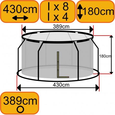 Filet Trampoline 430 sur Anneau Intérieur