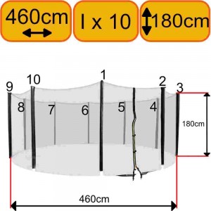 Filet Trampoline 460cm 10 Montants
